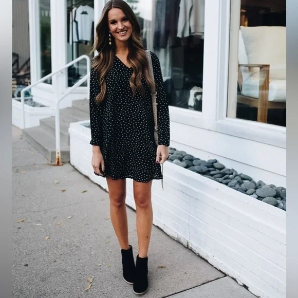 Madewell Star Silk Button Back Dress - Black - Small - Picture 7 of 15